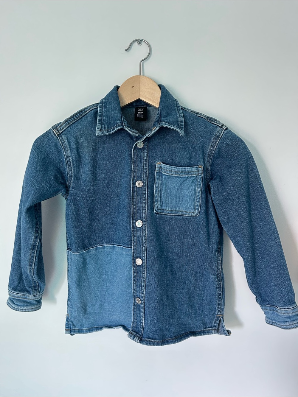 H&M Kids Two-Tone Denim Shirt Jacket - Blue